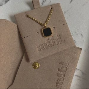 18k Gold Plated Black Pendant Necklace